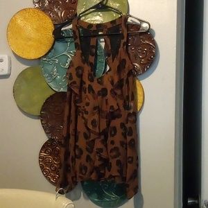 Takara leopard sleeveless top